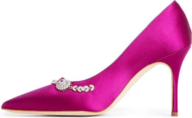 Manolo Blahnik Kristal Gala Stiletto Hakken Pink Dames