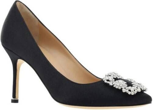 Manolo Blahnik Kristal Gesp Satijnen Pumps Black Dames