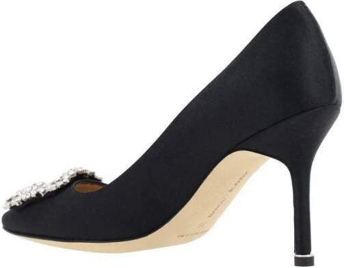 Manolo Blahnik Kristal Gesp Satijnen Pumps Black Dames