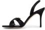 Manolo Blahnik Kristallen Gesp Slingback Stiletto Hakken Black Dames - Thumbnail 2