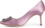 Manolo Blahnik Kristallen gesp stiletto hak in roze Pink Dames - Thumbnail 2