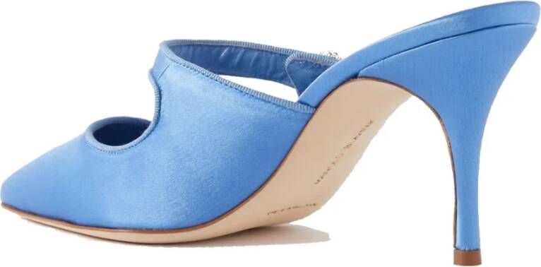 Manolo Blahnik Kristalsluiting Juweel Muiltjes Blue Dames