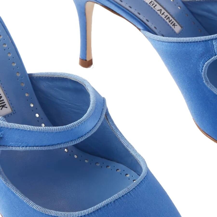 Manolo Blahnik Kristalsluiting Juweel Muiltjes Blue Dames