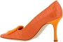 Manolo Blahnik Krokodil-Effect Leren Amandel Teen Pumps Orange Dames - Thumbnail 3