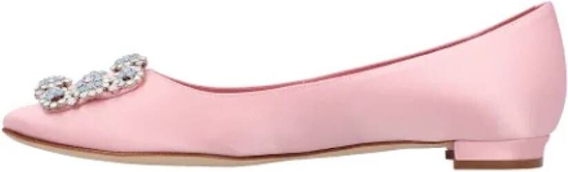 Manolo Blahnik Leather flats Pink Dames