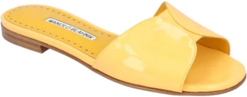 Manolo Blahnik Leather flats Yellow Dames