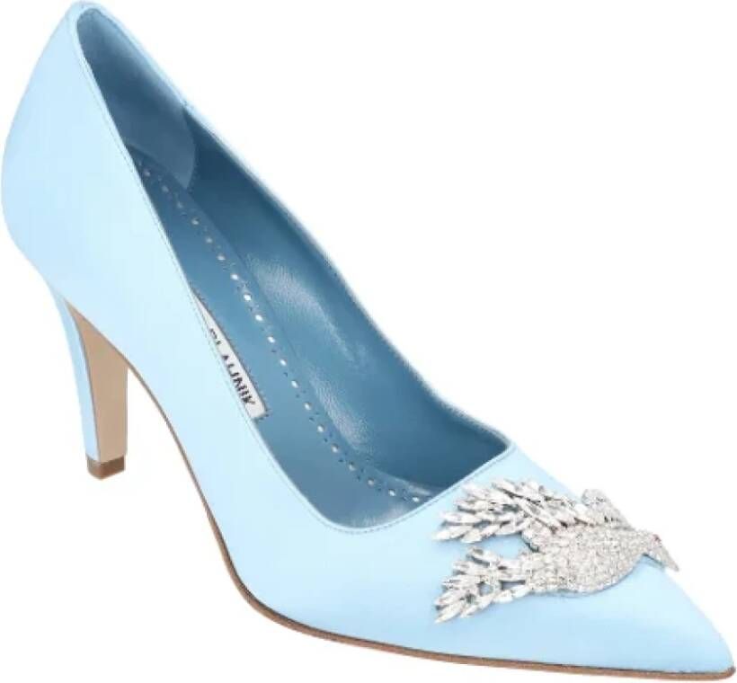 Manolo Blahnik Leather heels Blue Dames