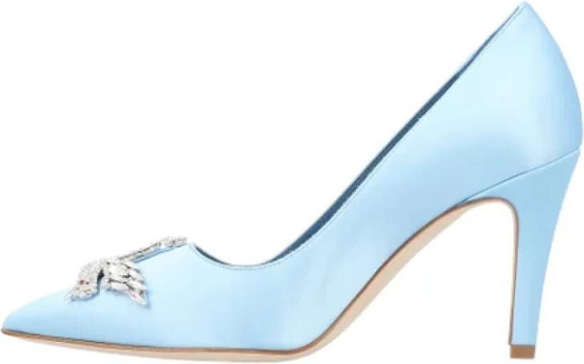 Manolo Blahnik Leather heels Blue Dames