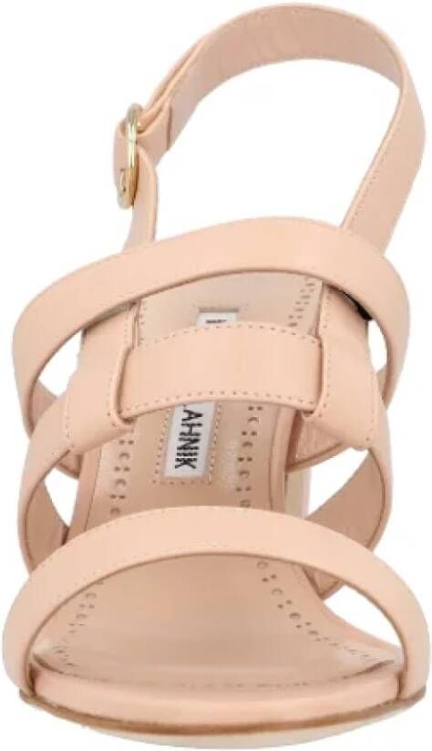 Manolo Blahnik Leather sandals Beige Dames