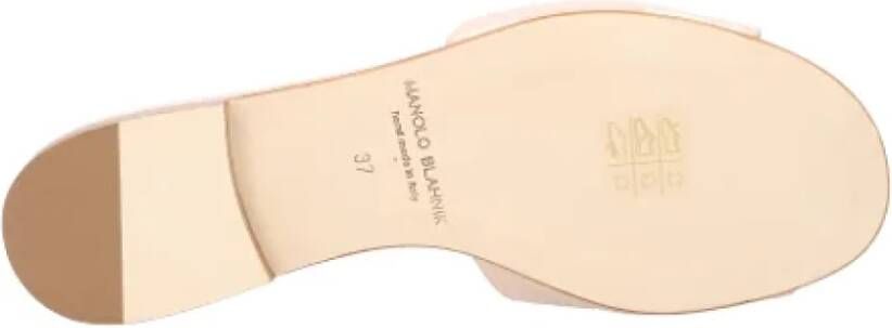 Manolo Blahnik Leather sandals Beige Dames