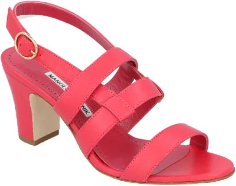 Manolo Blahnik Leather sandals Red Dames