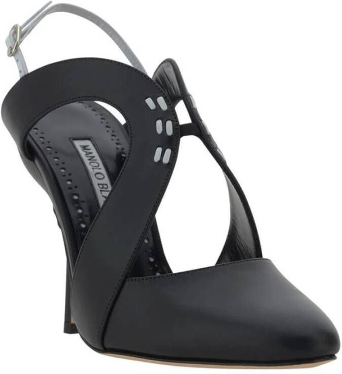 Manolo Blahnik Leren Stiletto Hak Pumps Black Dames