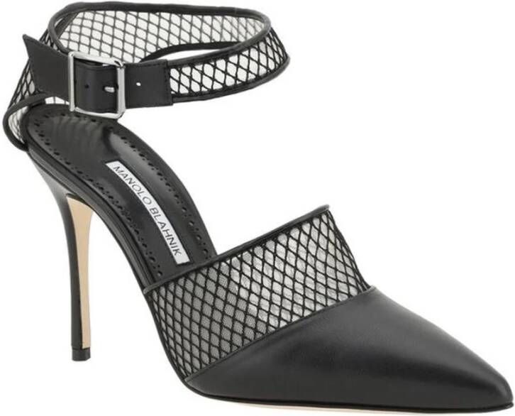 Manolo Blahnik Mesh Stiletto Hakken Pumps Black Dames