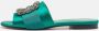 Manolo Blahnik Pre-owned Canvas flats Green Dames - Thumbnail 2