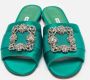 Manolo Blahnik Pre-owned Canvas flats Green Dames - Thumbnail 3