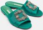 Manolo Blahnik Pre-owned Canvas flats Green Dames - Thumbnail 4