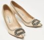 Manolo Blahnik Pre-owned Canvas heels Beige Dames - Thumbnail 3