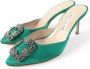 Manolo Blahnik Pre-owned Canvas heels Green Dames - Thumbnail 2