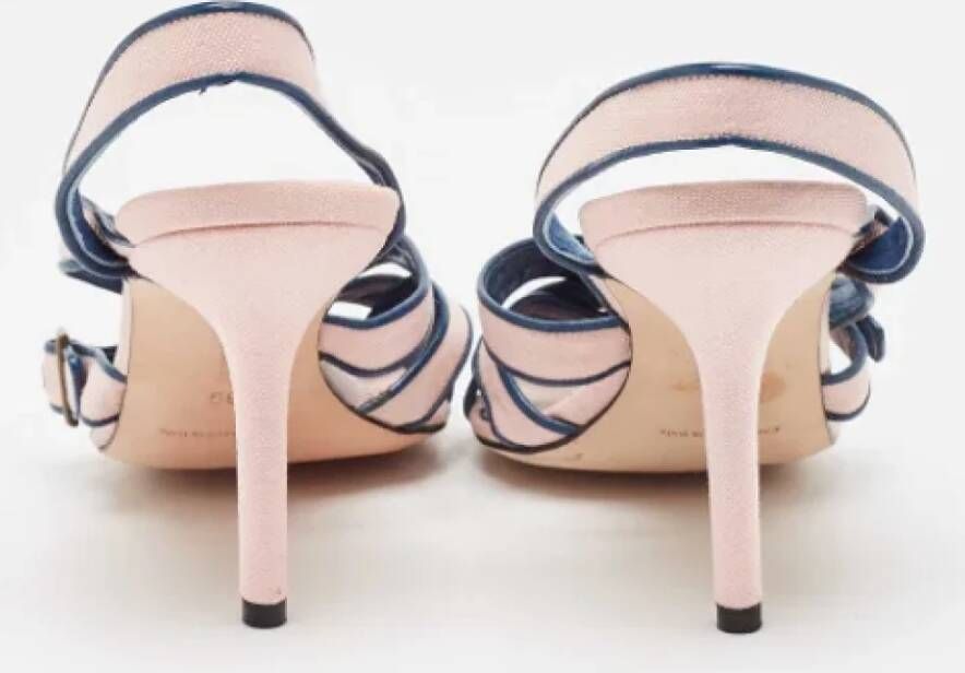 Manolo Blahnik Pre-owned Canvas sandals Pink Dames