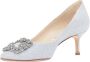 Manolo Blahnik Pre-owned Cotton heels Gray Dames - Thumbnail 5