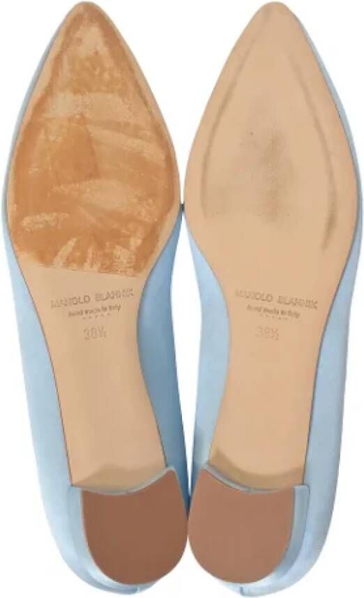 Manolo Blahnik Pre-owned Fabric flats Blue Dames