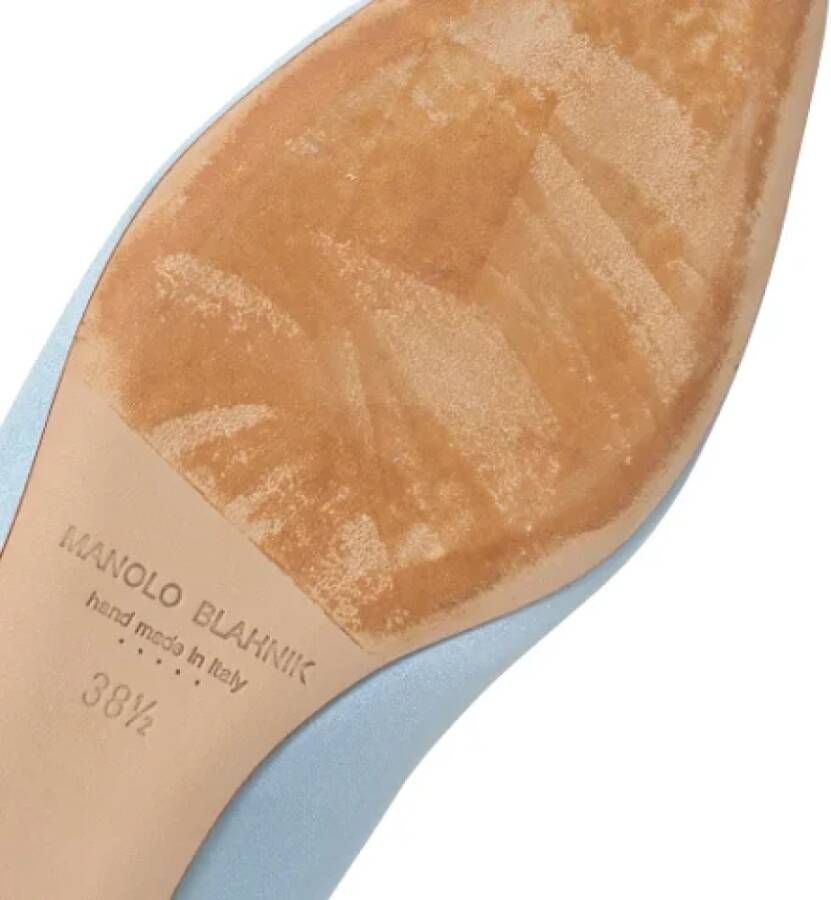 Manolo Blahnik Pre-owned Fabric flats Blue Dames