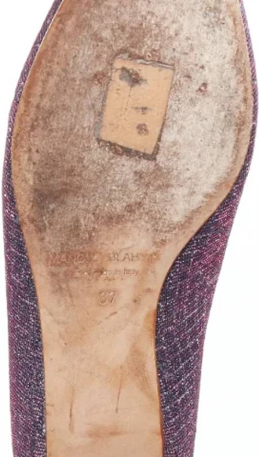 Manolo Blahnik Pre-owned Fabric flats Purple Dames