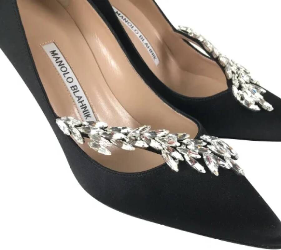 Manolo Blahnik Pre-owned Fabric heels Black Dames