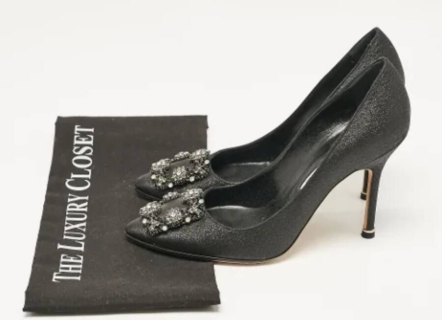 Manolo Blahnik Pre-owned Fabric heels Black Dames