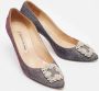 Manolo Blahnik Pre-owned Fabric heels Blue Dames - Thumbnail 4