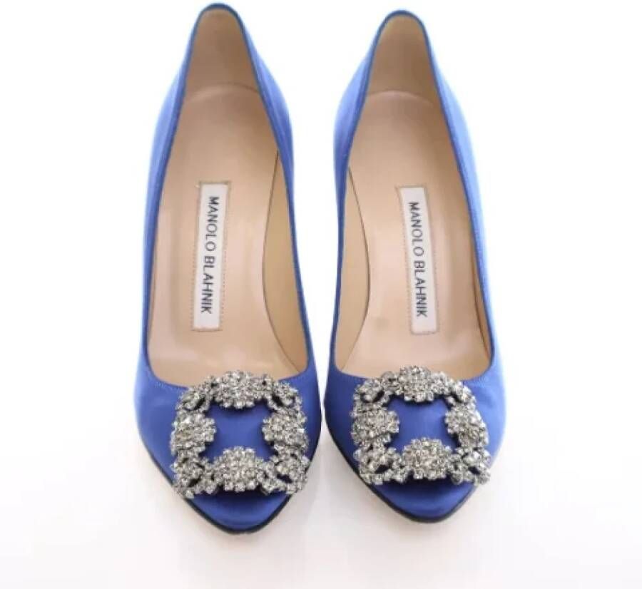 Manolo Blahnik Pre-owned Fabric heels Blue Dames