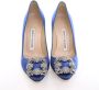 Manolo Blahnik Pre-owned Fabric heels Blue Dames - Thumbnail 6