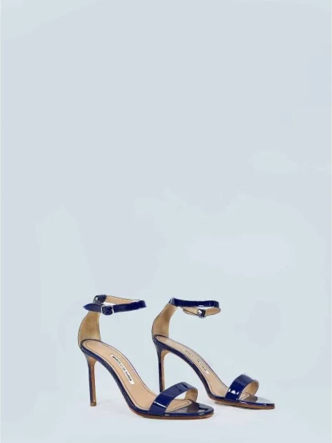 Manolo Blahnik Pre-owned Fabric heels Blue Dames