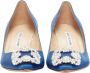 Manolo Blahnik Pre-owned Fabric heels Blue Dames - Thumbnail 3