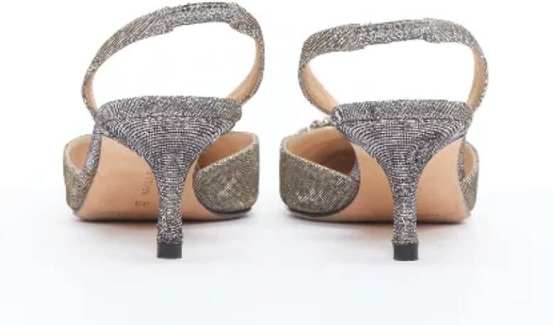 Manolo Blahnik Pre-owned Fabric heels Gray Dames