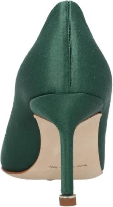 Manolo Blahnik Pre-owned Fabric heels Green Dames