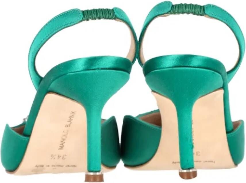 Manolo Blahnik Pre-owned Fabric heels Green Dames