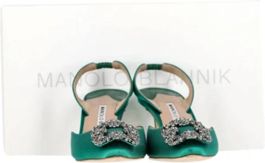 Manolo Blahnik Pre-owned Fabric heels Green Dames