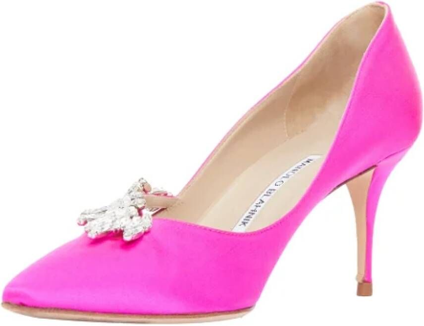 Manolo Blahnik Pre-owned Fabric heels Pink Dames