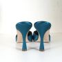 Manolo Blahnik Pre-owned Fabric mules Blue Dames - Thumbnail 2