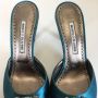 Manolo Blahnik Pre-owned Fabric mules Blue Dames - Thumbnail 3