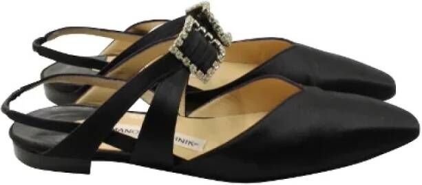 Manolo Blahnik Pre-owned Fabric sandals Black Dames