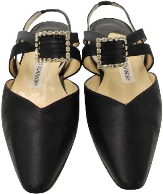 Manolo Blahnik Pre-owned Fabric sandals Black Dames