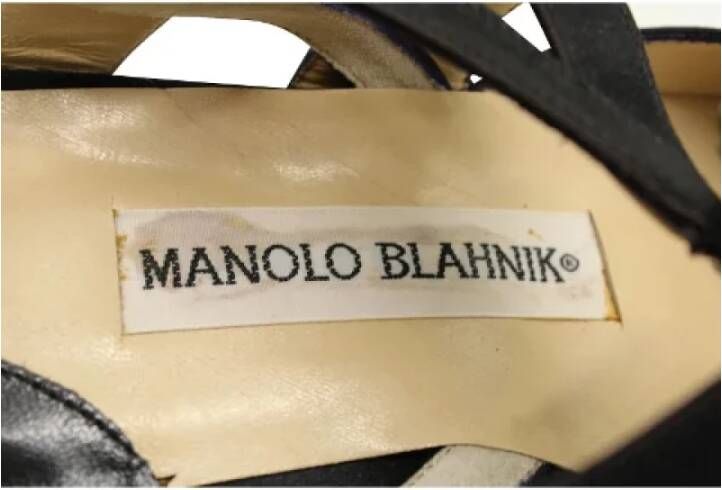 Manolo Blahnik Pre-owned Fabric sandals Black Dames