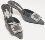 Manolo Blahnik Pre-owned Fabric sandals Gray Dames - Thumbnail 4