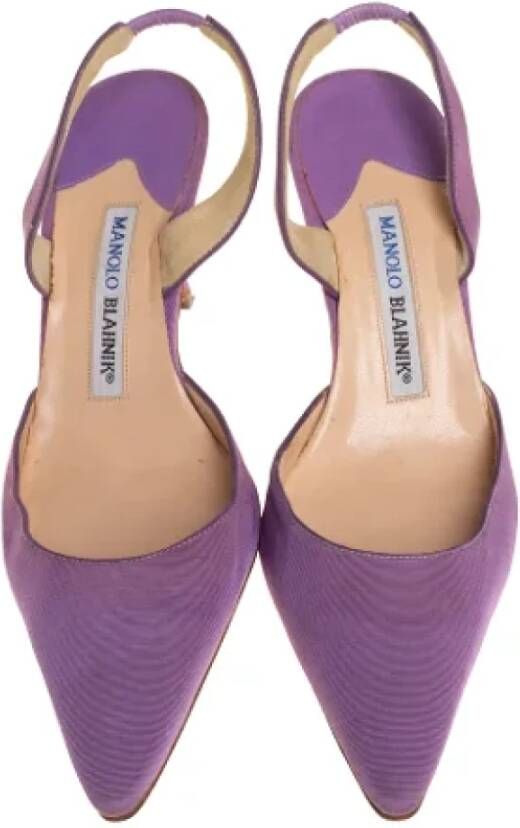 Manolo Blahnik Pre-owned Fabric sandals Purple Dames