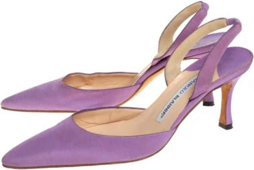 Manolo Blahnik Pre-owned Fabric sandals Purple Dames