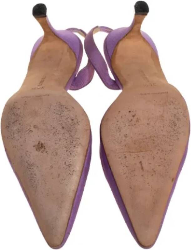 Manolo Blahnik Pre-owned Fabric sandals Purple Dames