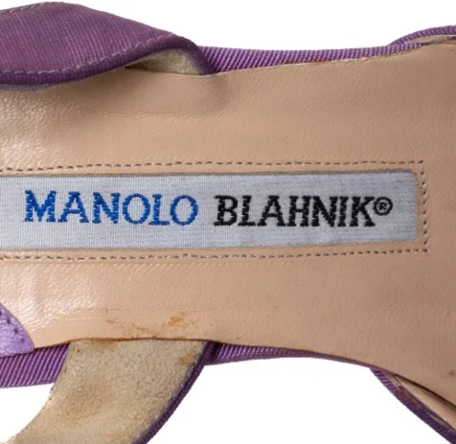 Manolo Blahnik Pre-owned Fabric sandals Purple Dames