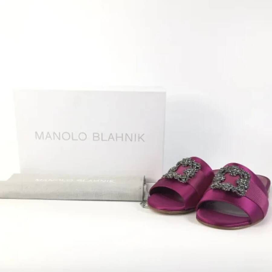 Manolo Blahnik Pre-owned Fabric sandals Purple Dames